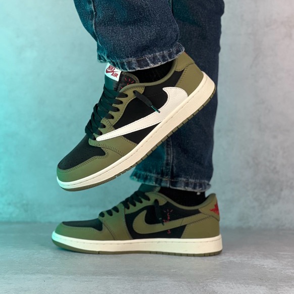 جردن ۱ ترویس بلک الیو | Jordan 1 Low Travis Black Olive