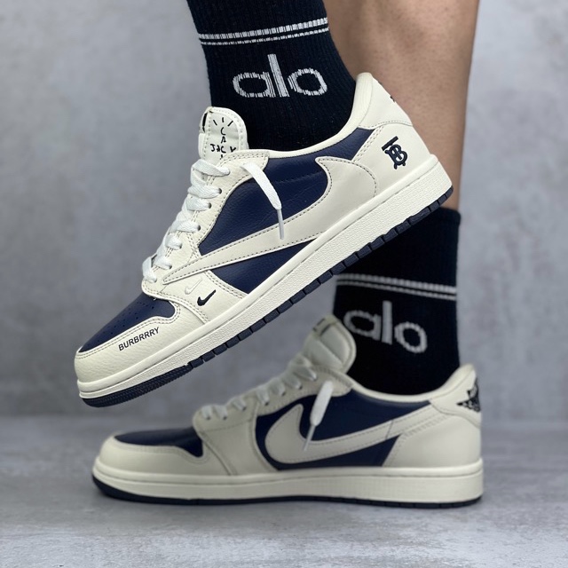 جردن ۱ ترویس باربری سرمه ای  | Jordan 1 Low Travis Burbrrry Navy