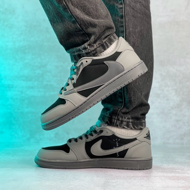 جردن ۱ ترویس بلک گری | jordan 1 low travis black grey